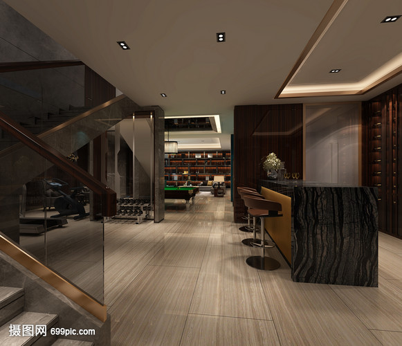 港式吧臺室內設計效果圖 融合復古與現代的裝潢藝術